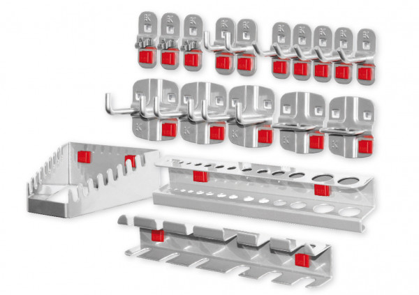 Hakensortiment 18-teilig für Lochplatten