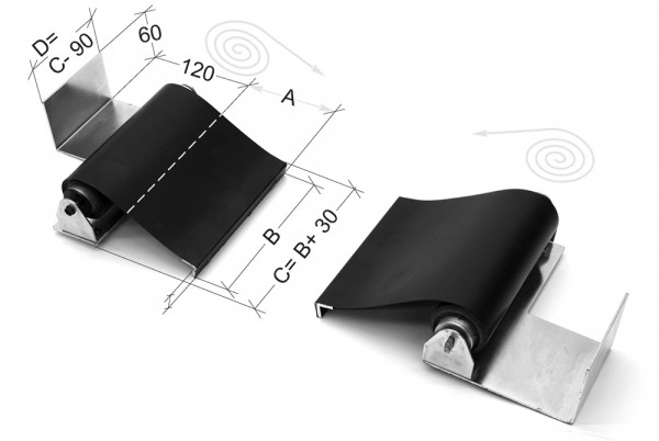 Ausziehbare Spindelabdeckung, (2 x) 1200 mm