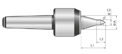 Revolving tailstock centre, BASIC type SKP MT 2