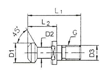 Pull stud, MAS BT, 45°, SK 30