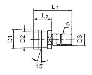 Pull stud, OTT, without internal bore, SK 40