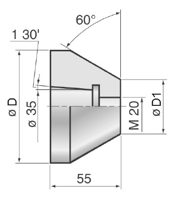 Zentrierkegelkopf, Typ ZKK-248