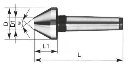 Fester Zentrierkegel MK 4, D:90 mm, mit Gewinde