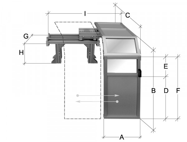 Safety hood, slideable, extra high 1000 mm