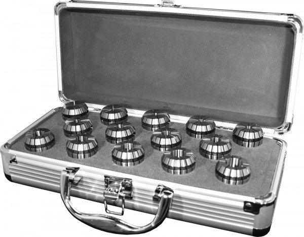 Collet set ER 20 in aluminium case