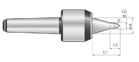 Revolving tailstock centre, BASIC type SKP MT 1