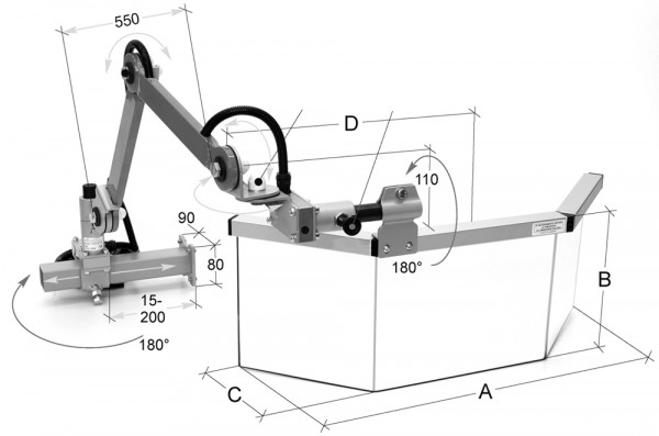 Schutzeinrichtung für Fräsmaschinen 725 x 300 mm