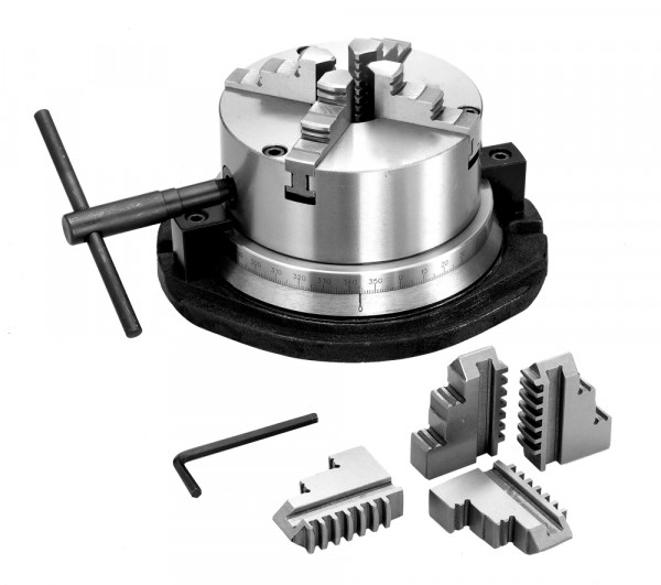 Four-jaw chuck with swivel base, type 160