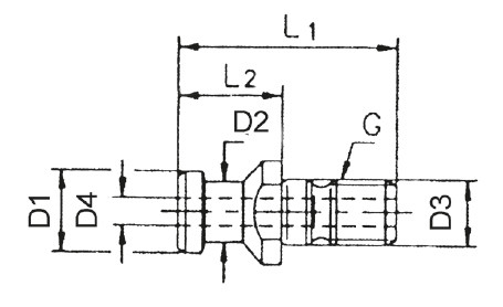 Pull stud, DIN 69872 A, with bore, SK 50