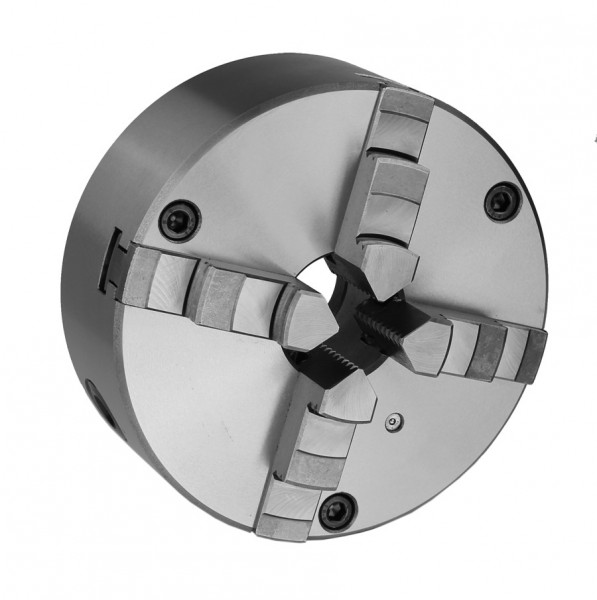 Four-jaw lathe chuck 200 mm DIN 6350 drilled