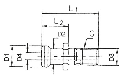 Pull stud, ISO 7388 II B-MB, with bore, SK 50