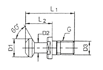 Pull stud, MAS BT, 60°, SK 30