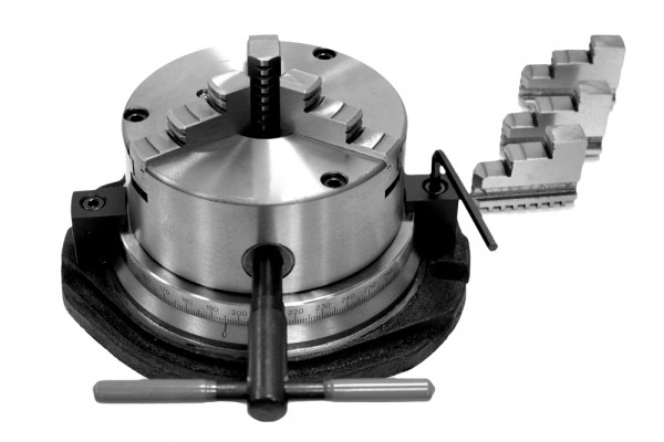 Three-jaw chuck with swivel base, type 160