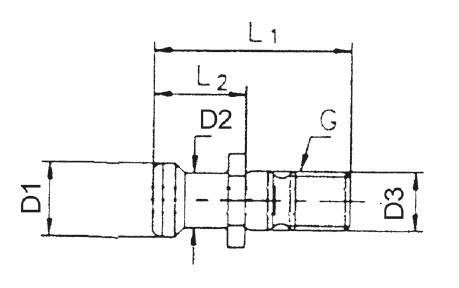 Pull stud, ISO 7388 II B-OB, without bore, SK 40