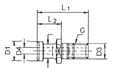 Pull stud, ISO 7388 II A, with bore, SK 40