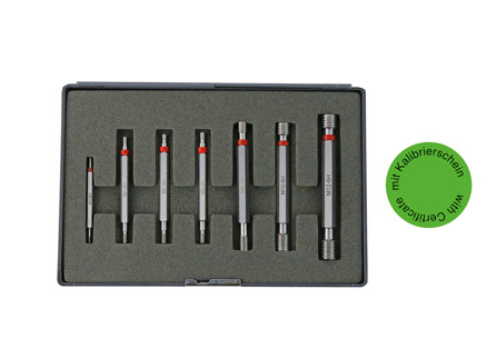 Limit thread gauges set 7 pieces with certificate DIN 13