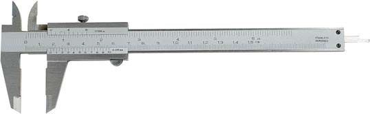 Vernier caliper 0 - 150 mm range analogue with set screw DIN 862