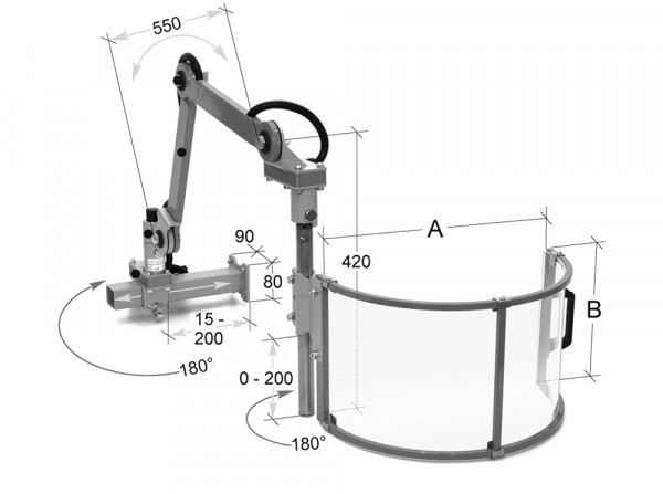 Schutzeinrichtung für Fräsmaschinen Ø 400 mm