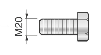 Extraction screw M20 for tailstock centre