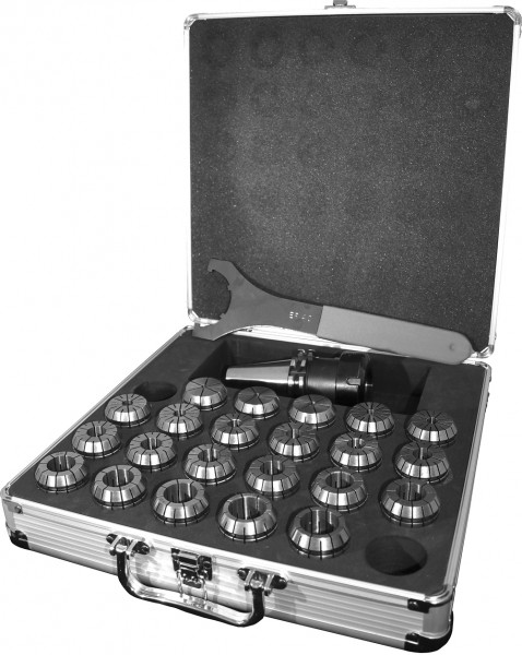 Collet set with chuck cylindrical, ER 11