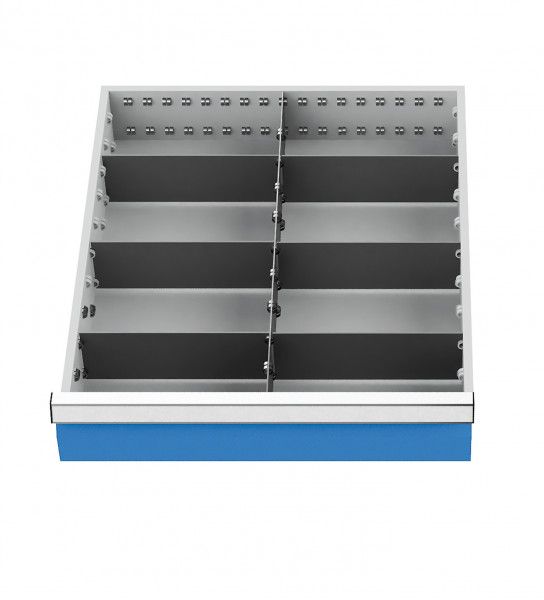 Metalleinteilung 7-teilig für Schubladennutzmaß 450 x 525 mm