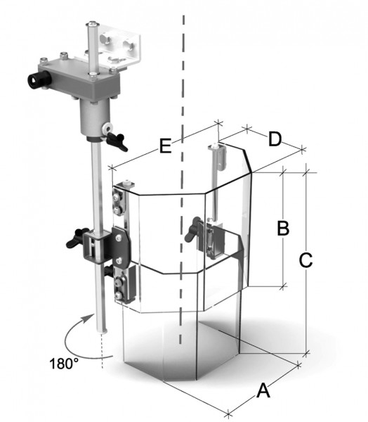 Telescopic safety guard for drilling machines