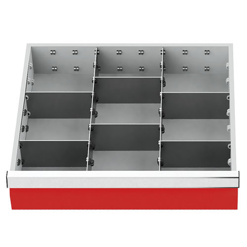 Metalleinteilung 8-teilig R 18-16 Schubladennutzmaß 450 x 400 mm