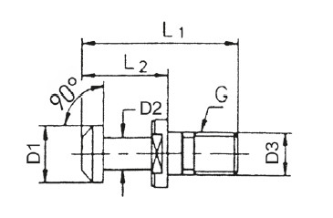 Pull stud, MAS BT, 90°, SK 40