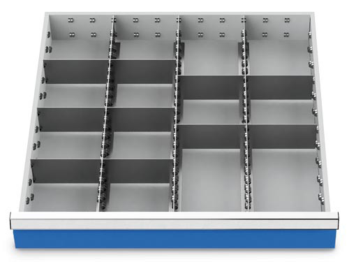 Metalleinteilung 13-teilig R 24-24 Schubladennutzmaß 600 x 600 mm