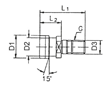 Pull stud, OTT, without internal bore, SK 50