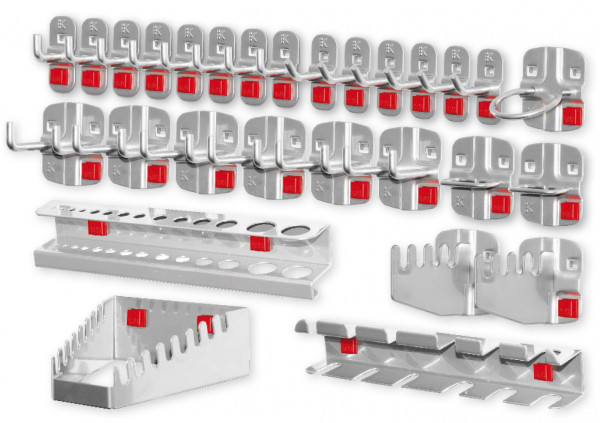 Hakensortiment 28-teilig für Lochplatten B 1500/2000 mm