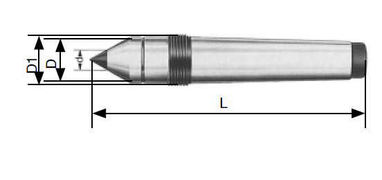 Feststehende Zentrierspitze MK2 Typ 506 DIN 807 E